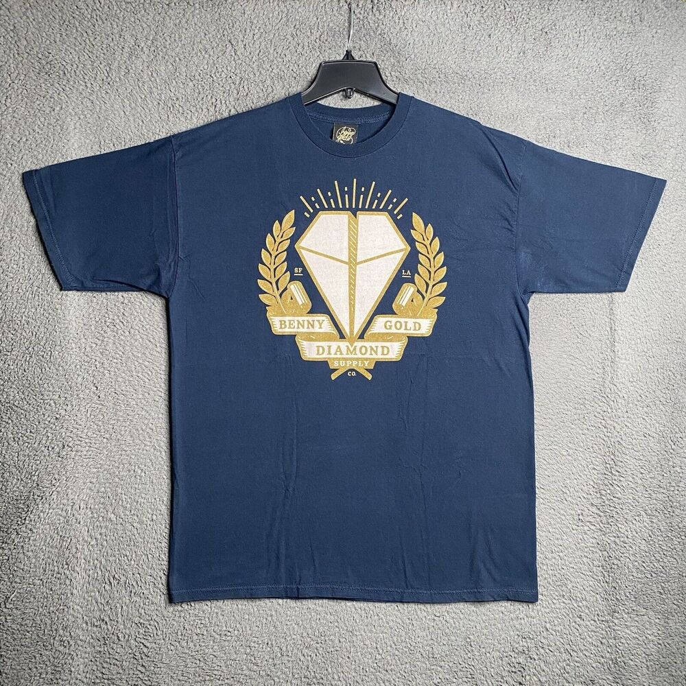 Vintage Benny Gold T-Shirt Size Men's XL Diamond Supply Collab Logo Streetwear